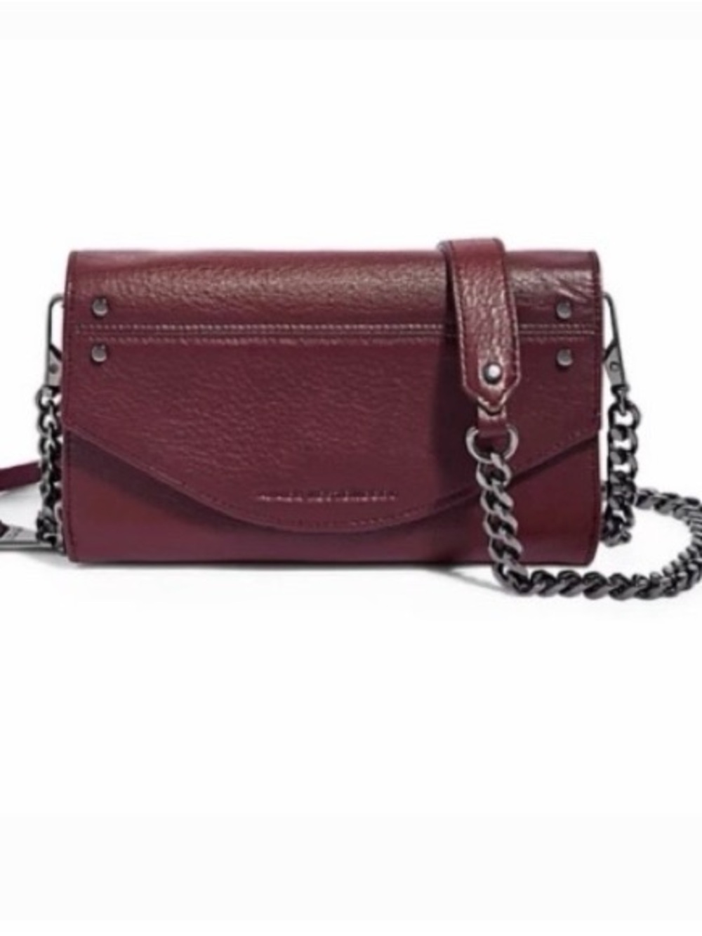 Aimee Kestenberg Wine Genuine Leather Chain Crossbody